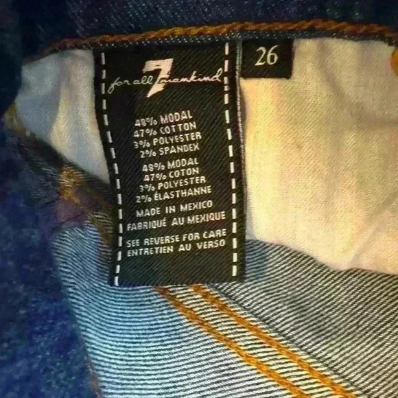 7 for All Mankind Women's Cropped Jo Wide leg flare jeans Size 26 - Picture 8 of 10